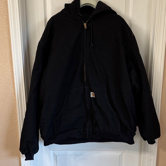 Carhartt Black Hooded Zip-Up Jacket - Picture 1 of 5